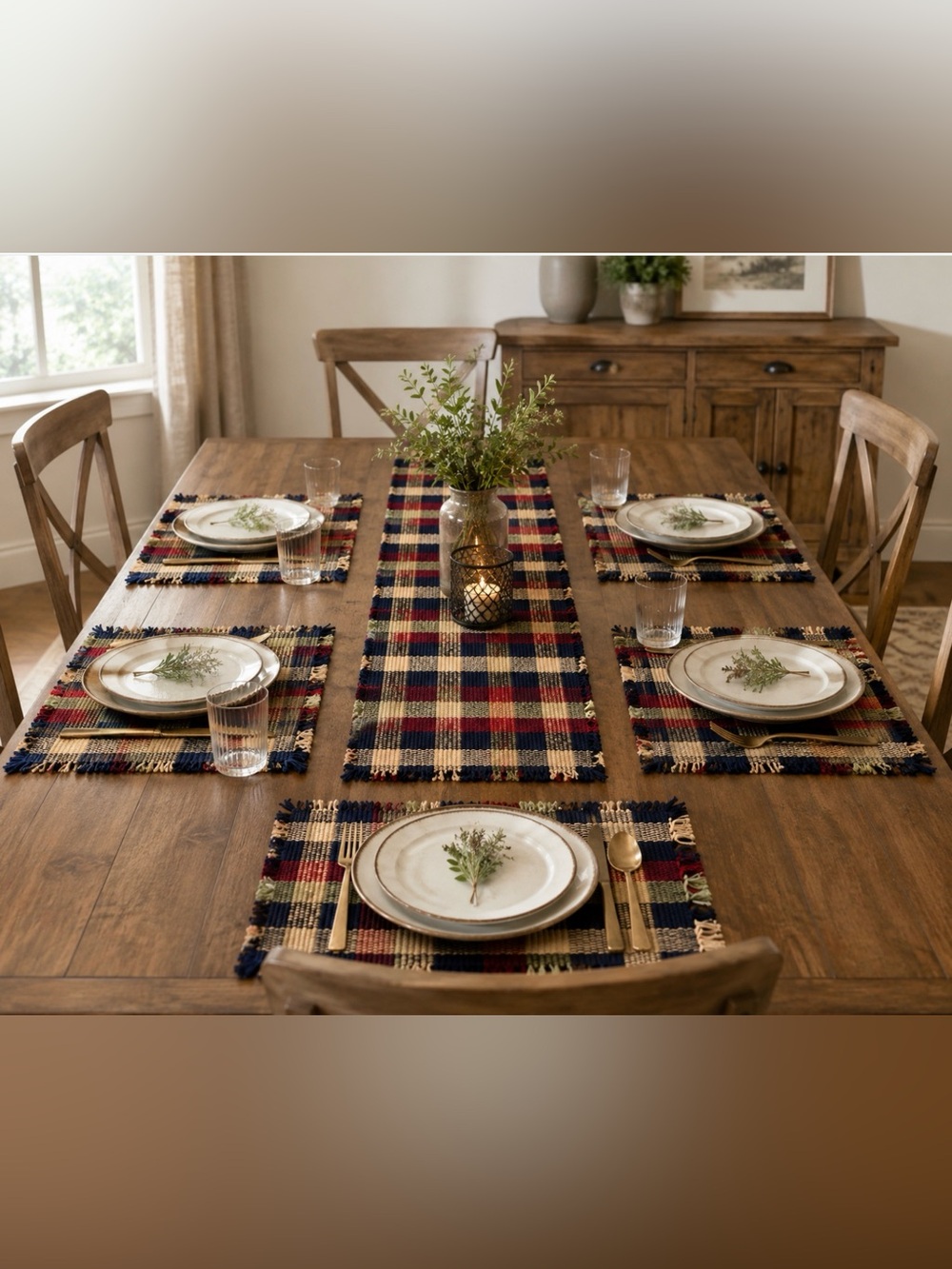 Woven Placemat Set 5 Napkins 1 Runner Quality Set!!  Gorgeous New Woven